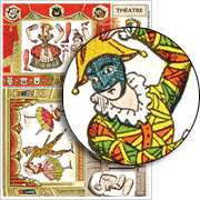 Paper Theatre Commedia Curtains Collage Sheet