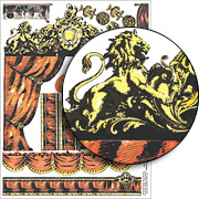 Red Baroque Theatre Curtains Collage Sheet