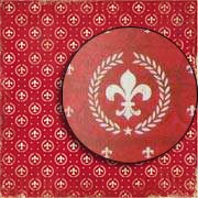 Red Fleur Scrapbook Paper