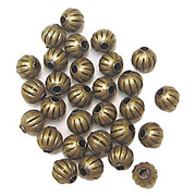 Round Corrugated Metal Beads