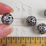 Antique Silver Ornament Bead - Large