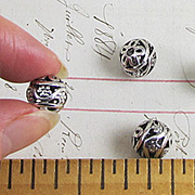 Antique Silver Ornament Bead - Small