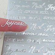 Joyeux Noel Text Sticker Sheet - Silver