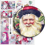 Smiling Santas Collage Sheet