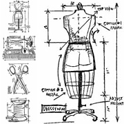 Tim Holtz Mini Stamp Strip - Blueprint Sewing