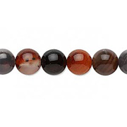 16mm Red/Black Agate Beads