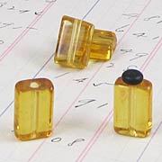 12x8mm Amber Glass Rectangular Beads*