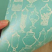 Apothecary Scrapbook Paper - White on Aqua