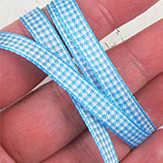 Aqua and White Mini Gingham Check Ribbon