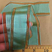 Aqua Ribbon with Gold Borders