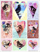 Valentine Bird Hearts Collage Sheet