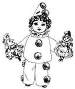 Child Pierrot Rubber Stamp