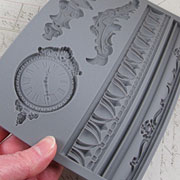 Baroque 6 - Clock, Finial & Borders Silicone Mold