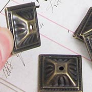 Square Bronze Upholstery Studs or Miniature Bases