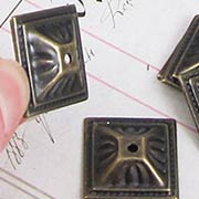 Square Bronze Upholstery Studs or Miniature Bases