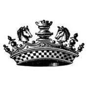 Large Chess Crown Rubber Stamp