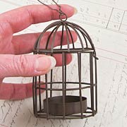 Metal Birdcage with Tealight Holder