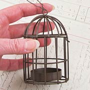 Metal Birdcage with Tealight Holder