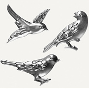 Salvaged Tin Stamped Metal Birds