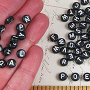 Black Alphabet Beads