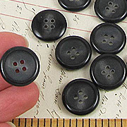 3/4 Inch Black Buttons
