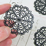 Black Faux Wrought Iron Round Filigree