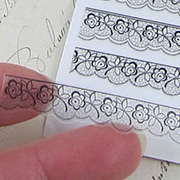 Black Floral Lace Clear Stickers