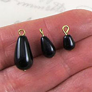 Glass Teardrops with Loops - Black