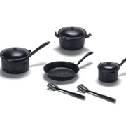 Plastic Cookware Set - Black