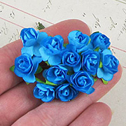 1/2 Inch Bright Blue Paper Roses*
