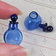 Blue Glass Flask with Stopper