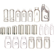 Set of Unlabelled Jars, Bottles & Tins