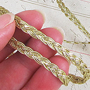 1/4 Inch Gold Metallic Braid