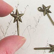 Star Fairy Wand Charm - Bronze