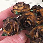 1 Inch 2-Tone Brown Paper Roses*