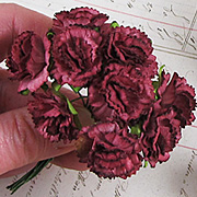 Mulberry Paper Carnations - Burgundy*