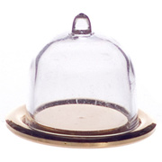 Clear Cake Dome on Gold Tray