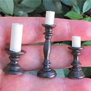 Black 3-Piece Candleholder Set