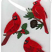 Tiny Felt Red Winter Cardinal Stickers*