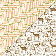 Carrots & Sepia Animals Toile Scrapbook Paper