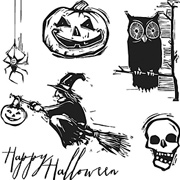 Tim Holtz Carved Halloween Cling Stamp Set