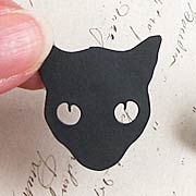 Black Cat Head Brooch