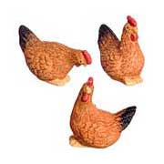 Set of 3 Miniature Chickens