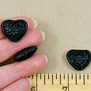 Black Cinnabar Heart Beads