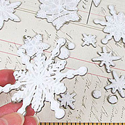 City Sidewalks Glittered Chipboard Snowflakes