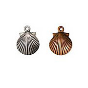 Pewter-Plated Clam Shell Charms