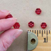 Clear Red Glass Flower Beads