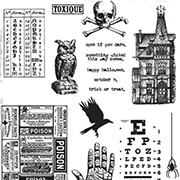 Tim Holtz Mini Halloween #5 Cling Stamp Set