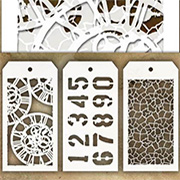 Tim Holtz MINI Stencils - Clockwork, Numbered, Crackle