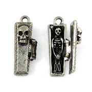 Pewter Coffin Charm - Hinged